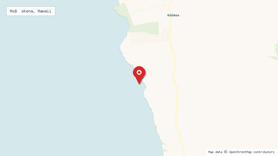 Street map of Ho‘okena, Hawaii with location pin