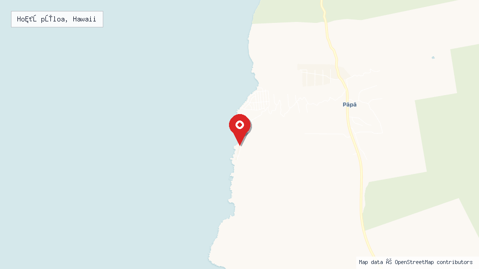 Street map of Hoʻōpūloa, Hawaii with location pin
