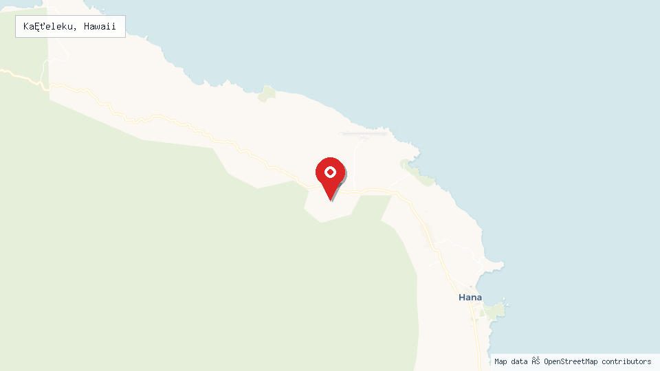 Street map of Kaʻeleku, Hawaii with location pin