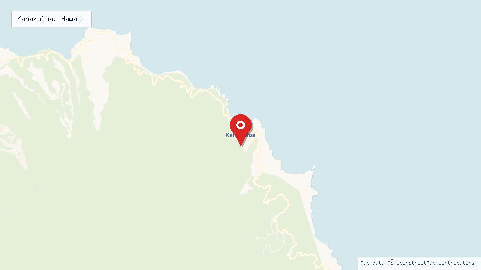 Street map of Kahakuloa, Hawaii with location pin