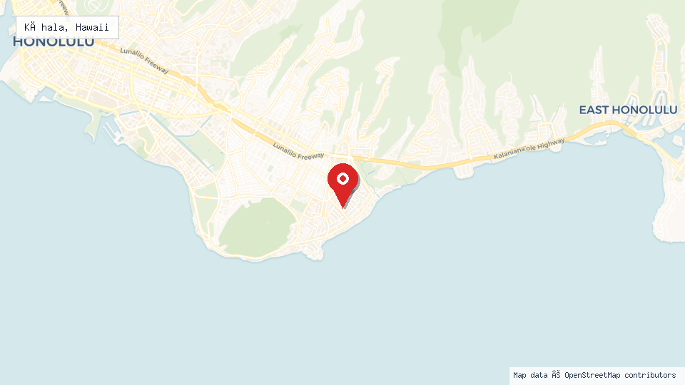 Street map of Kāhala, Hawaii with location pin