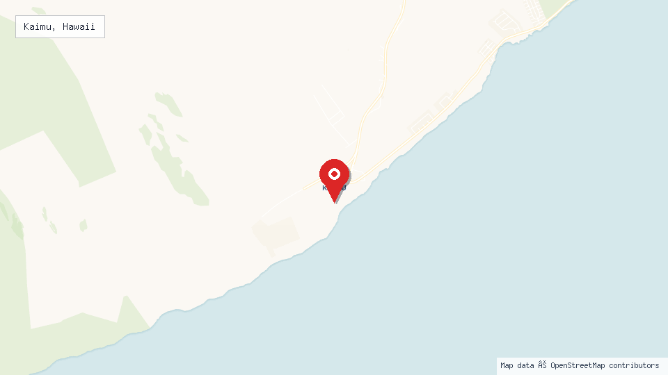 Street map of Kaimu, Hawaii with location pin