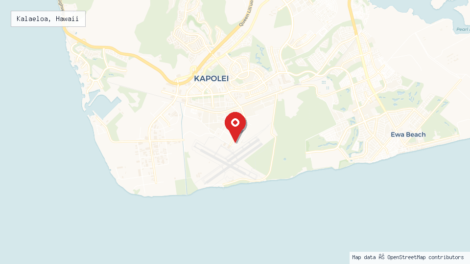 Street map of Kalaeloa, Hawaii with location pin