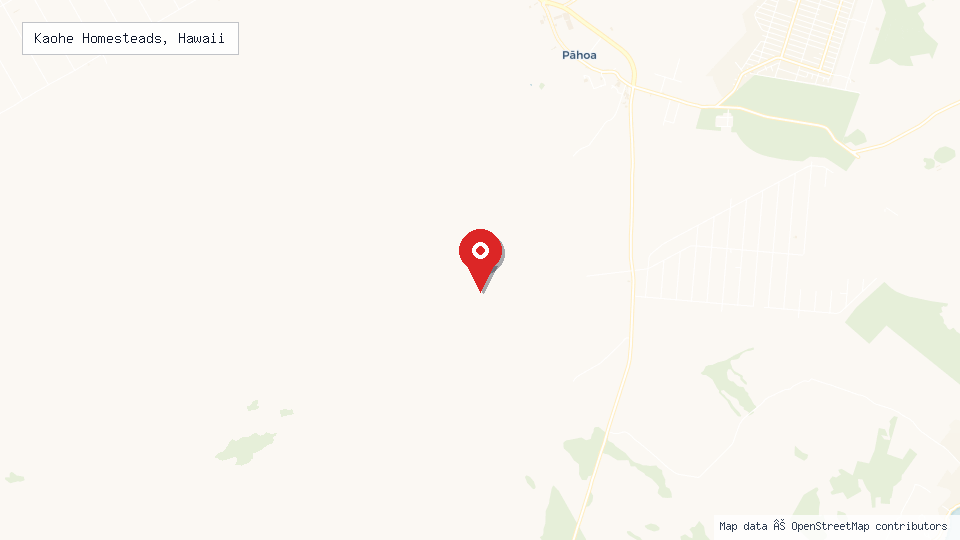 Street map of Kaohe Homesteads, Hawaii with location pin