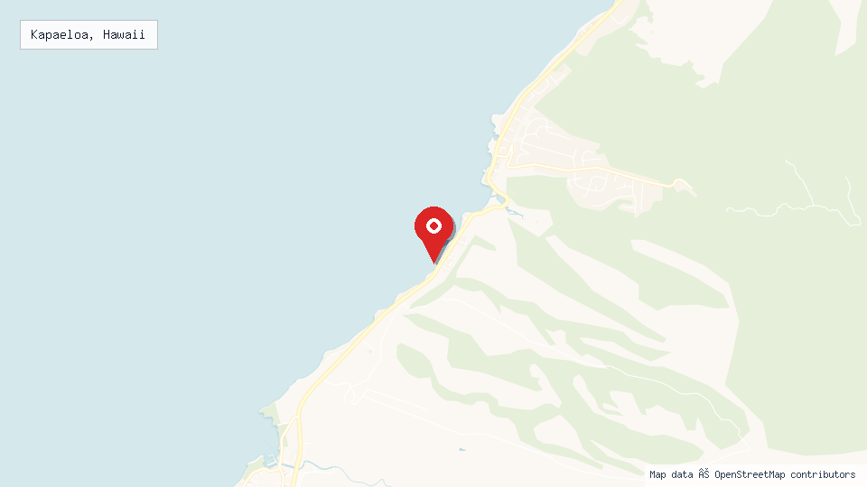 Street map of Kapaeloa, Hawaii with location pin