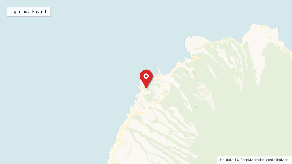 Street map of Kapalua, Hawaii with location pin