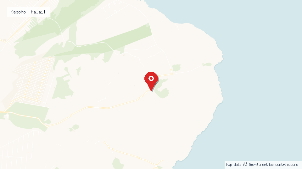Street map of Kapoho, Hawaii with location pin