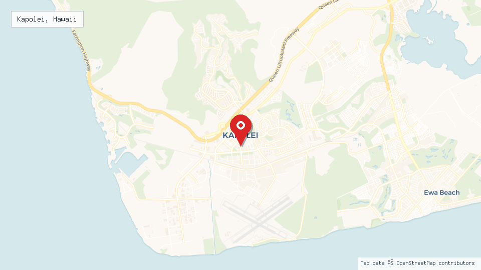 Street map of Kapolei, Hawaii with location pin