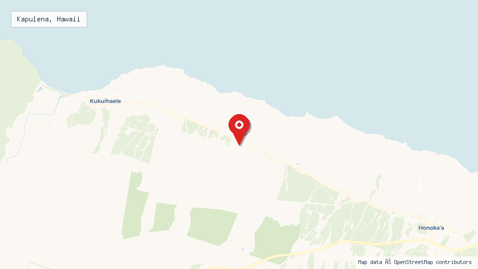 Street map of Kapulena, Hawaii with location pin