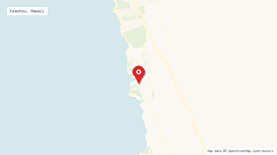 Street map of Keauhou, Hawaii with location pin
