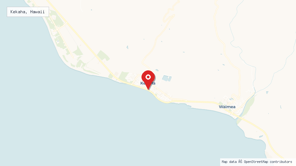 Street map of Kekaha, Hawaii with location pin