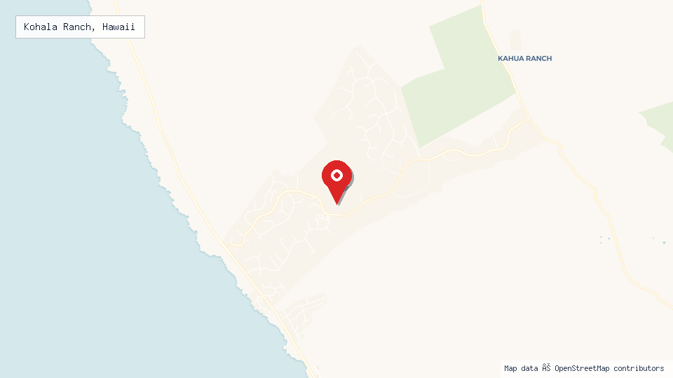 Street map of Kohala Ranch, Hawaii with location pin