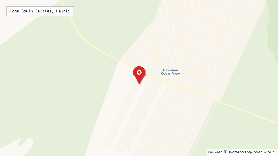 Street map of Kona South Estates, Hawaii with location pin