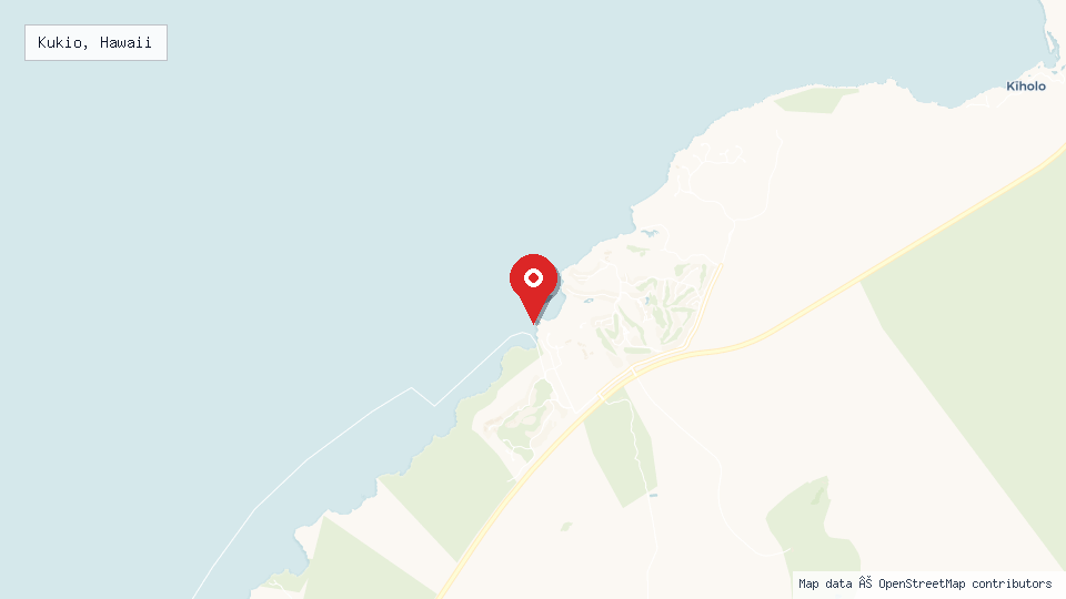 Street map of Kukio, Hawaii with location pin