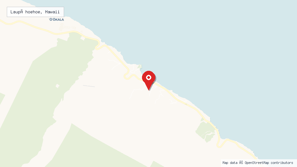 Street map of Laupāhoehoe, Hawaii with location pin