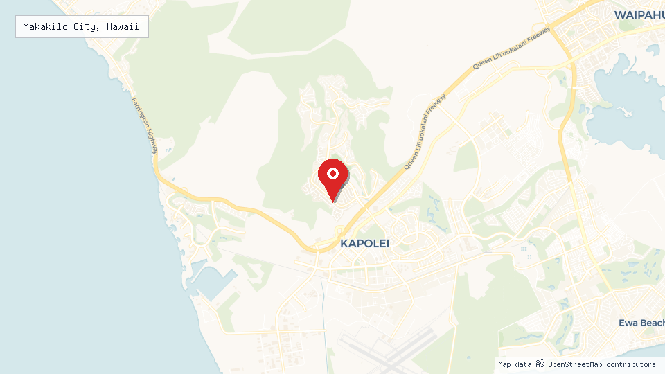 Street map of Makakilo City, Hawaii with location pin
