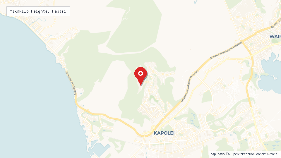 Street map of Makakilo Heights, Hawaii with location pin