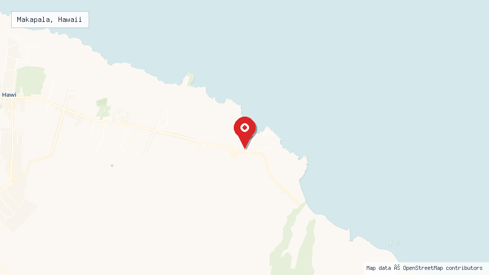 Street map of Makapala, Hawaii with location pin