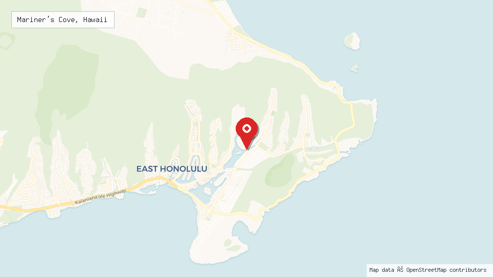 Street map of Mariner's Cove, Hawaii with location pin