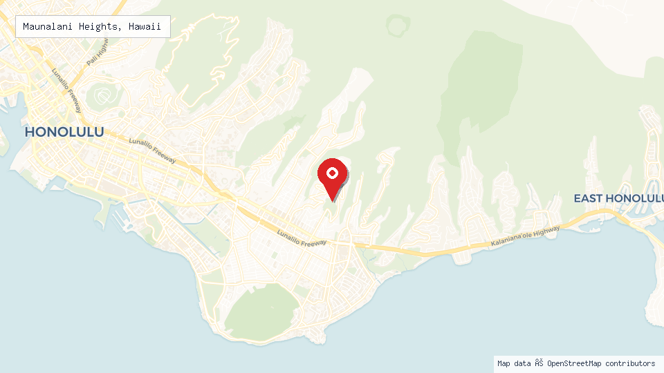 Street map of Maunalani Heights, Hawaii with location pin