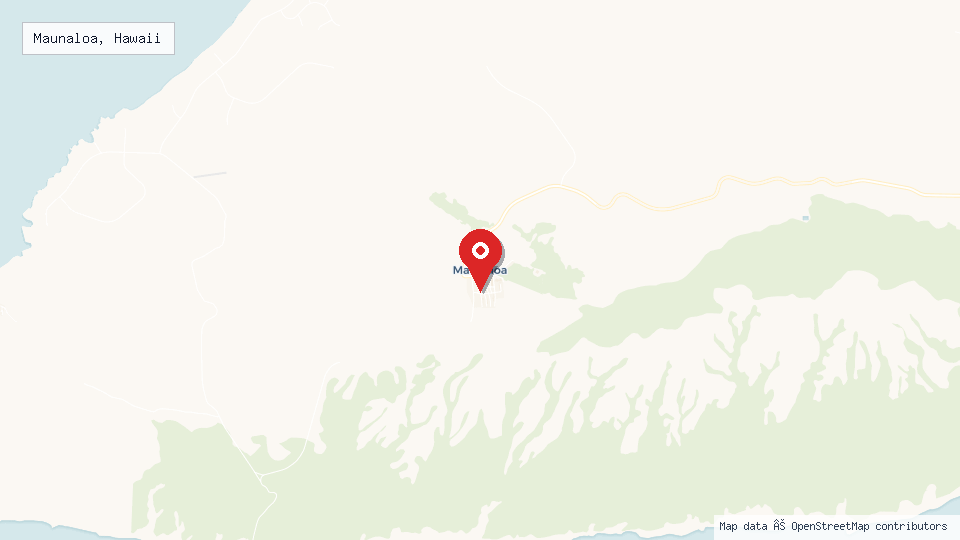 Street map of Maunaloa, Hawaii with location pin