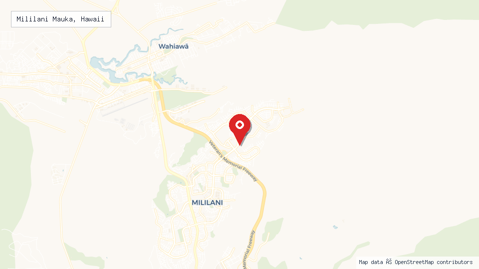Street map of Mililani Mauka, Hawaii with location pin