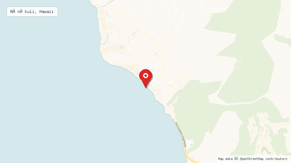 Street map of Nānākuli, Hawaii with location pin