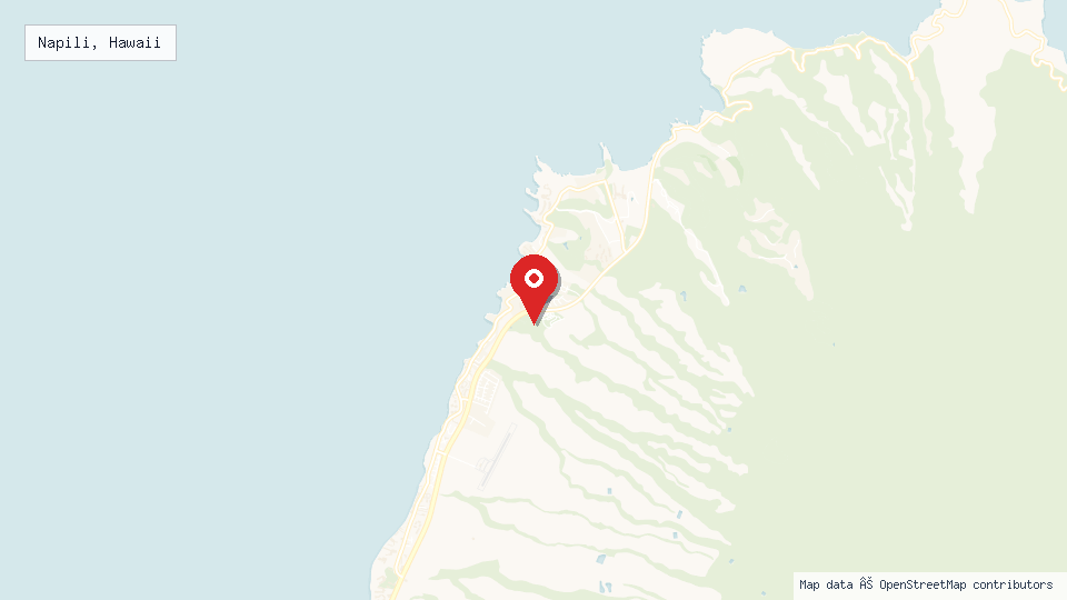 Street map of Napili, Hawaii with location pin