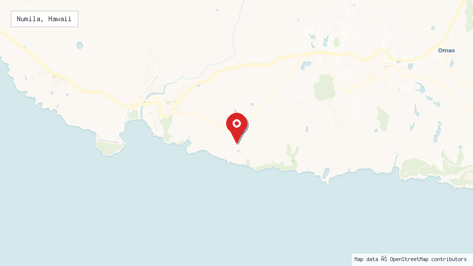 Street map of Numila, Hawaii with location pin