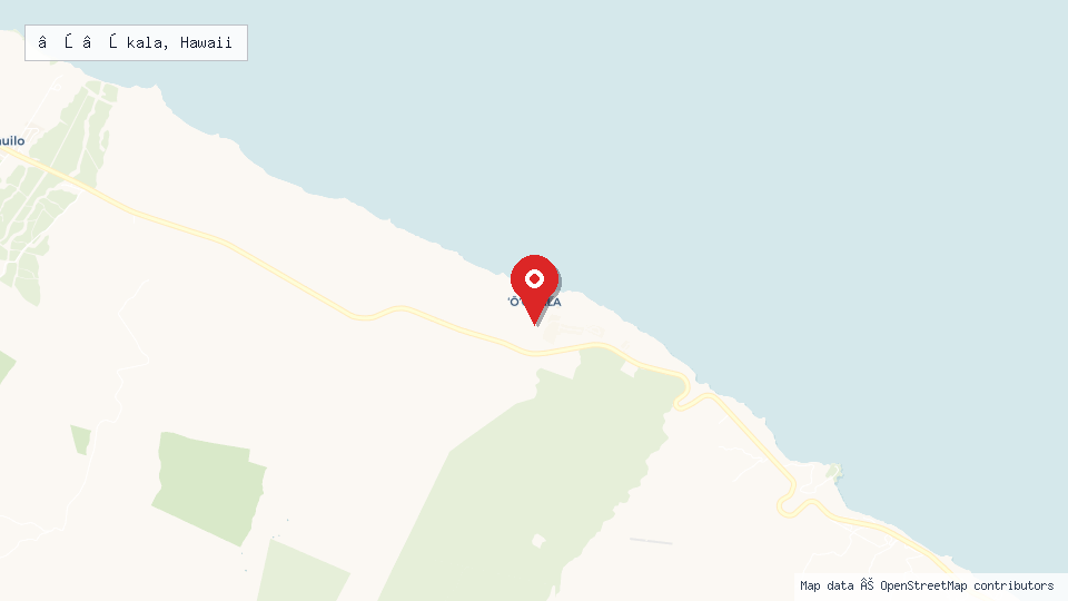 Street map of ‘Ō‘ōkala, Hawaii with location pin