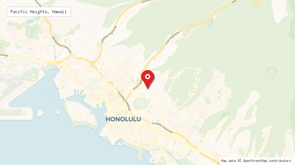 Street map of Pacific Heights, Hawaii with location pin
