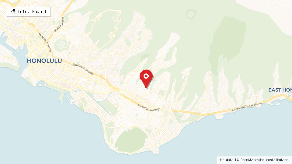 Street map of Pālolo, Hawaii with location pin