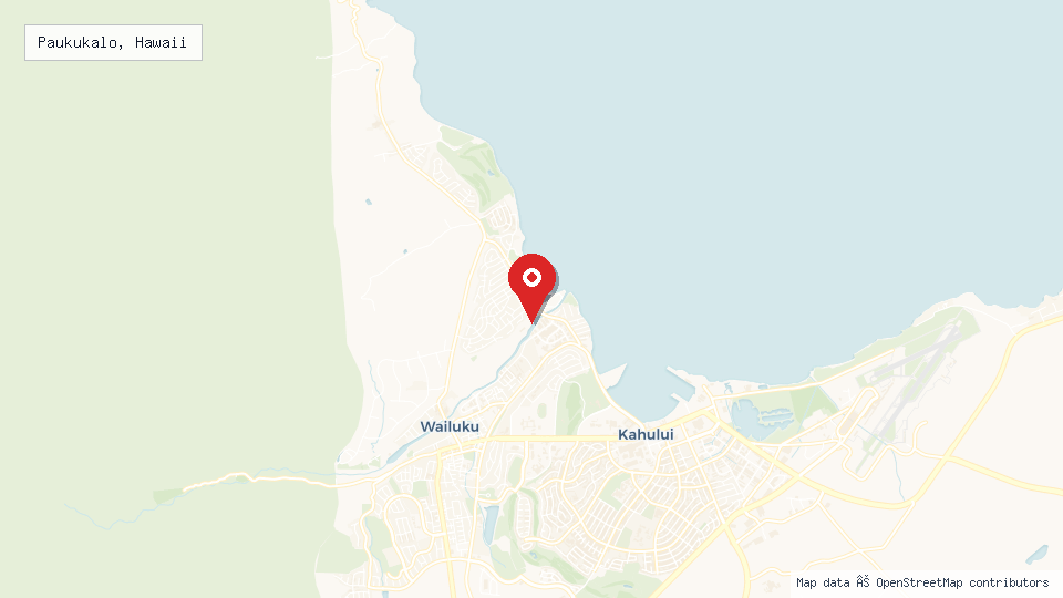 Street map of Paukukalo, Hawaii with location pin