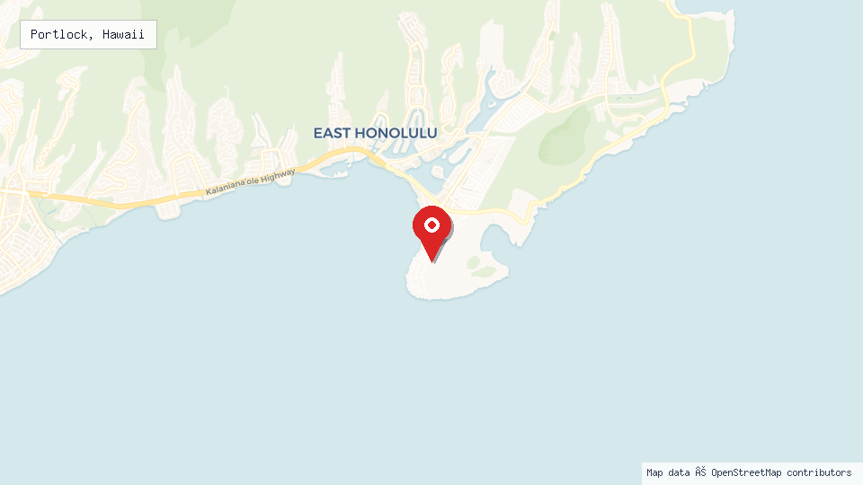 Street map of Portlock, Hawaii with location pin