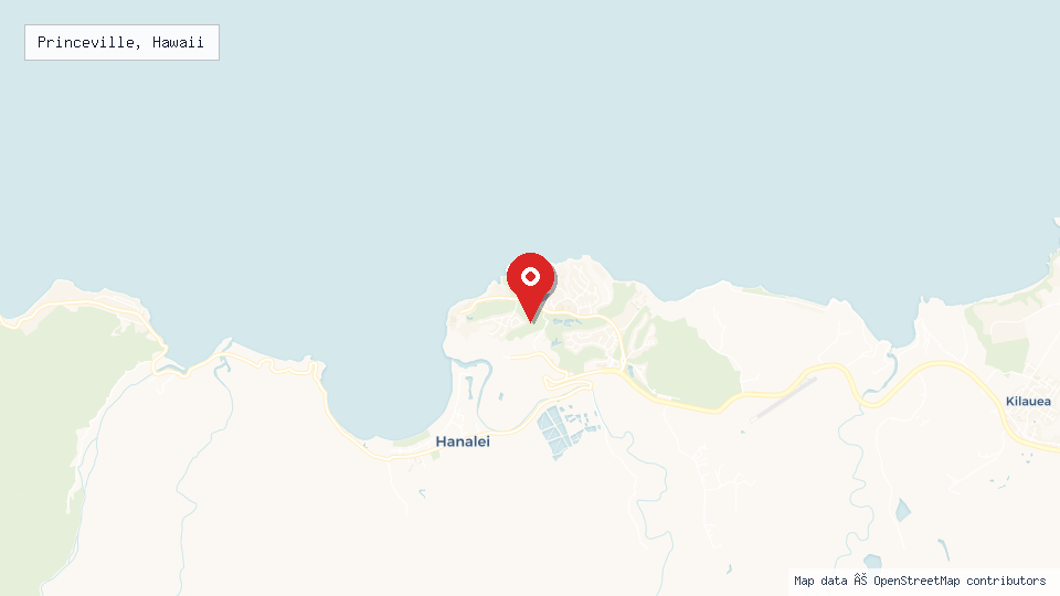 Street map of Princeville, Hawaii with location pin