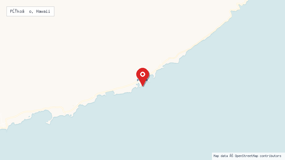 Street map of Pūko‘o, Hawaii with location pin