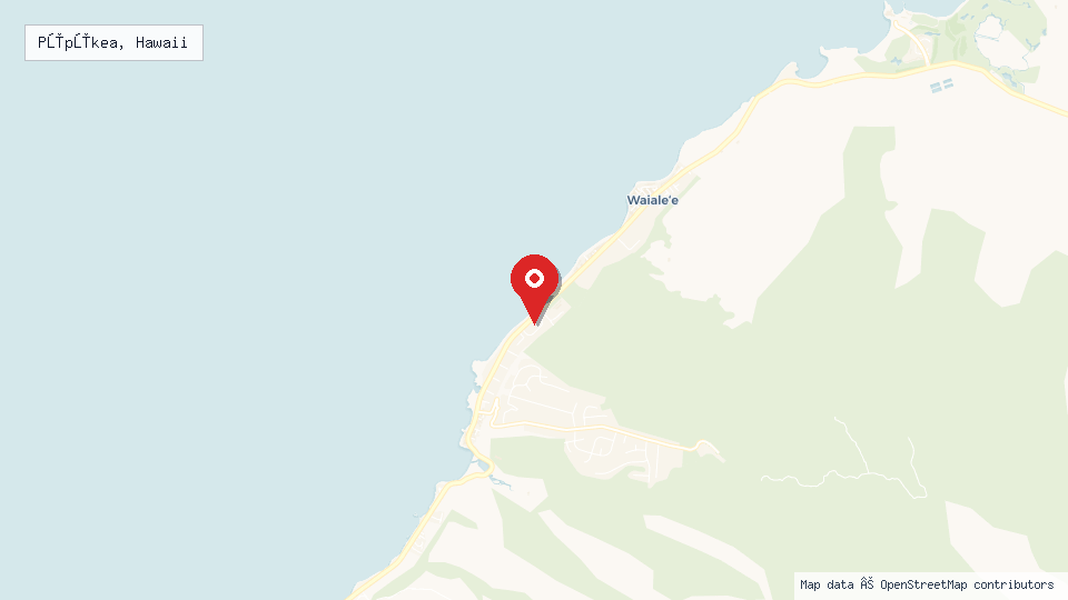 Street map of Pūpūkea, Hawaii with location pin
