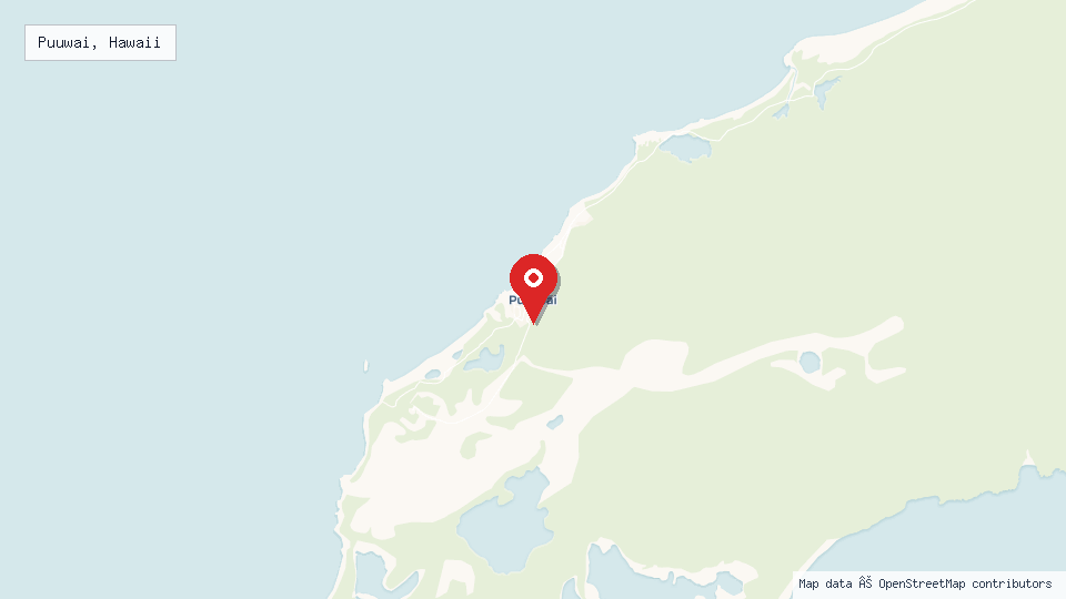 Street map of Puuwai, Hawaii with location pin