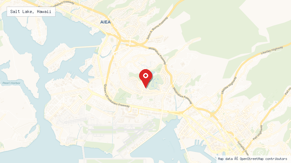 Street map of Salt Lake, Hawaii with location pin