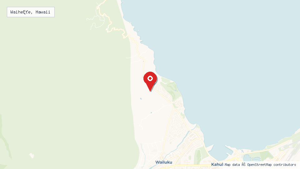 Street map of Waiheʻe, Hawaii with location pin