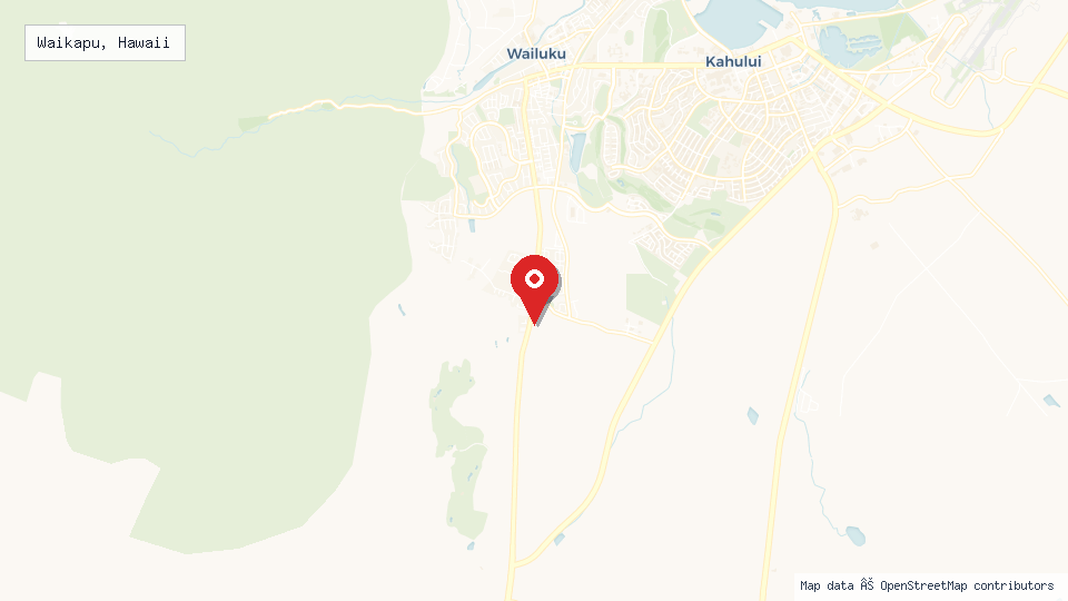 Street map of Waikapu, Hawaii with location pin