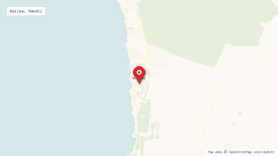 Street map of Wailea, Hawaii with location pin