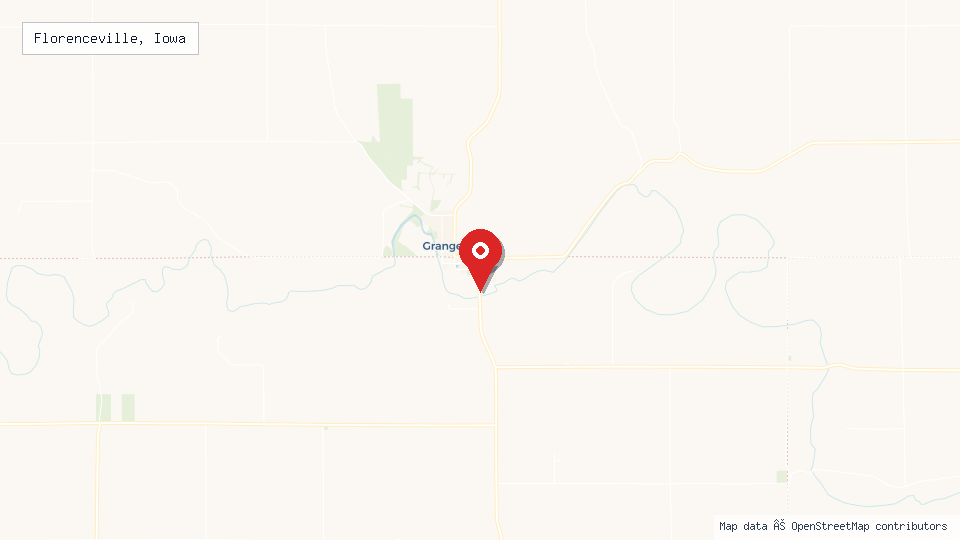 Street map of Florenceville, Iowa with location pin