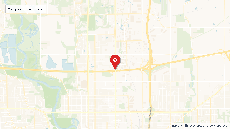 Street map of Marquisville, Iowa with location pin