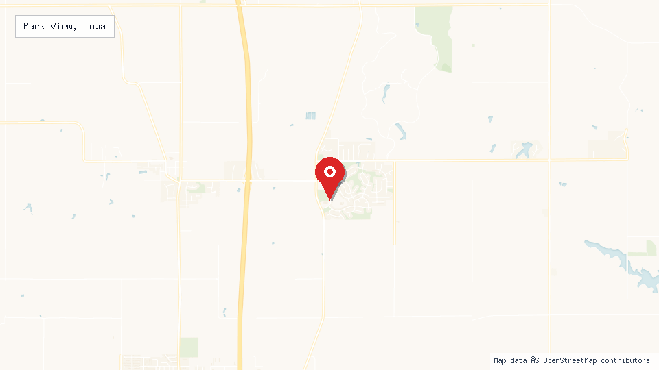 Street map of Park View, Iowa with location pin