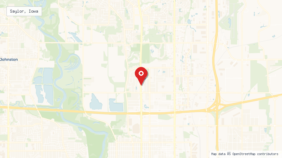 Street map of Saylor, Iowa with location pin