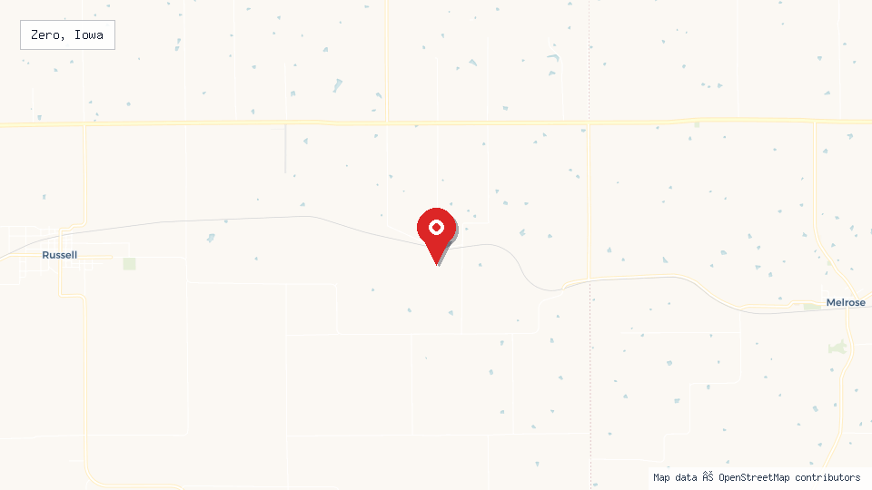 Street map of Zero, Iowa with location pin