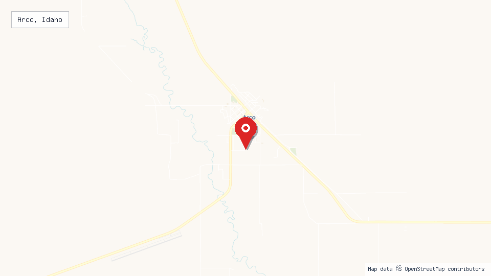 Street map of Arco, Idaho with location pin