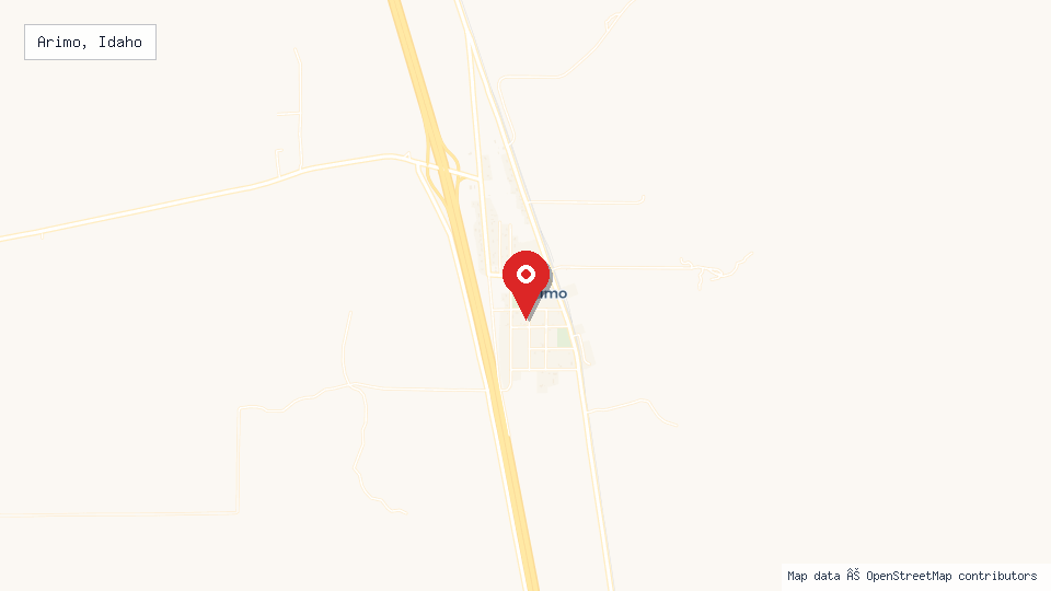 Street map of Arimo, Idaho with location pin