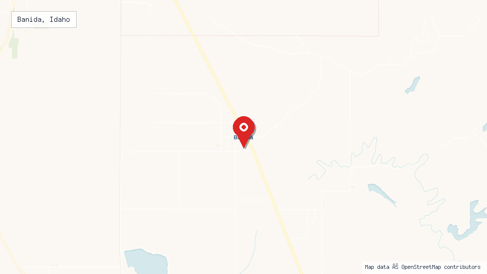 Street map of Banida, Idaho with location pin